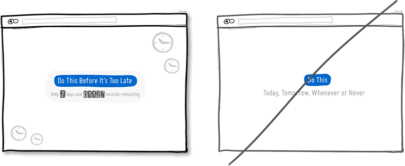 讓用戶有一些緊急的意識(shí),別讓用戶拖得太久