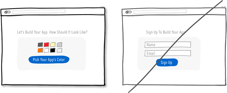 循序漸進(jìn)的引導(dǎo)用戶而非生硬的要求用戶注冊(cè)