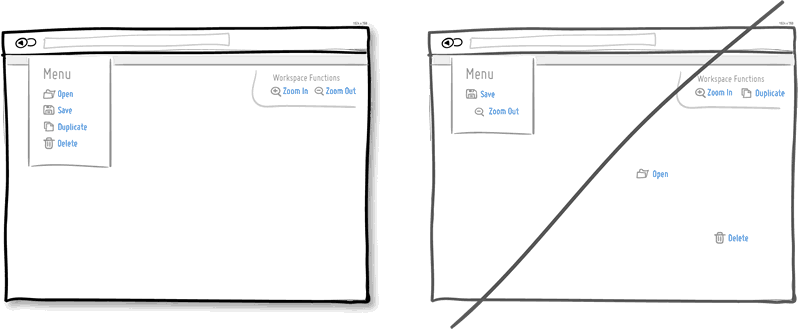 將相關(guān)的條目分組,不要雜亂無(wú)章的排列