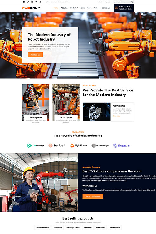 B2B外貿(mào)獨立站-人工智能工業(yè)自動化網(wǎng)站